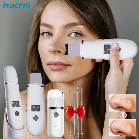 Ultrasonic Blackhead Remover & Facial Skin Scrubber - Skin Lifting and Pore Cleaning